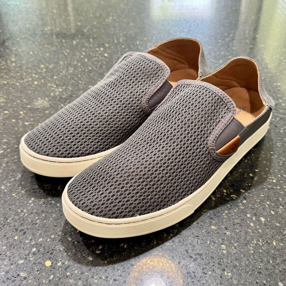 Olukai Pehuea Slip On Casual Shoes. Women’s 11. Gray.